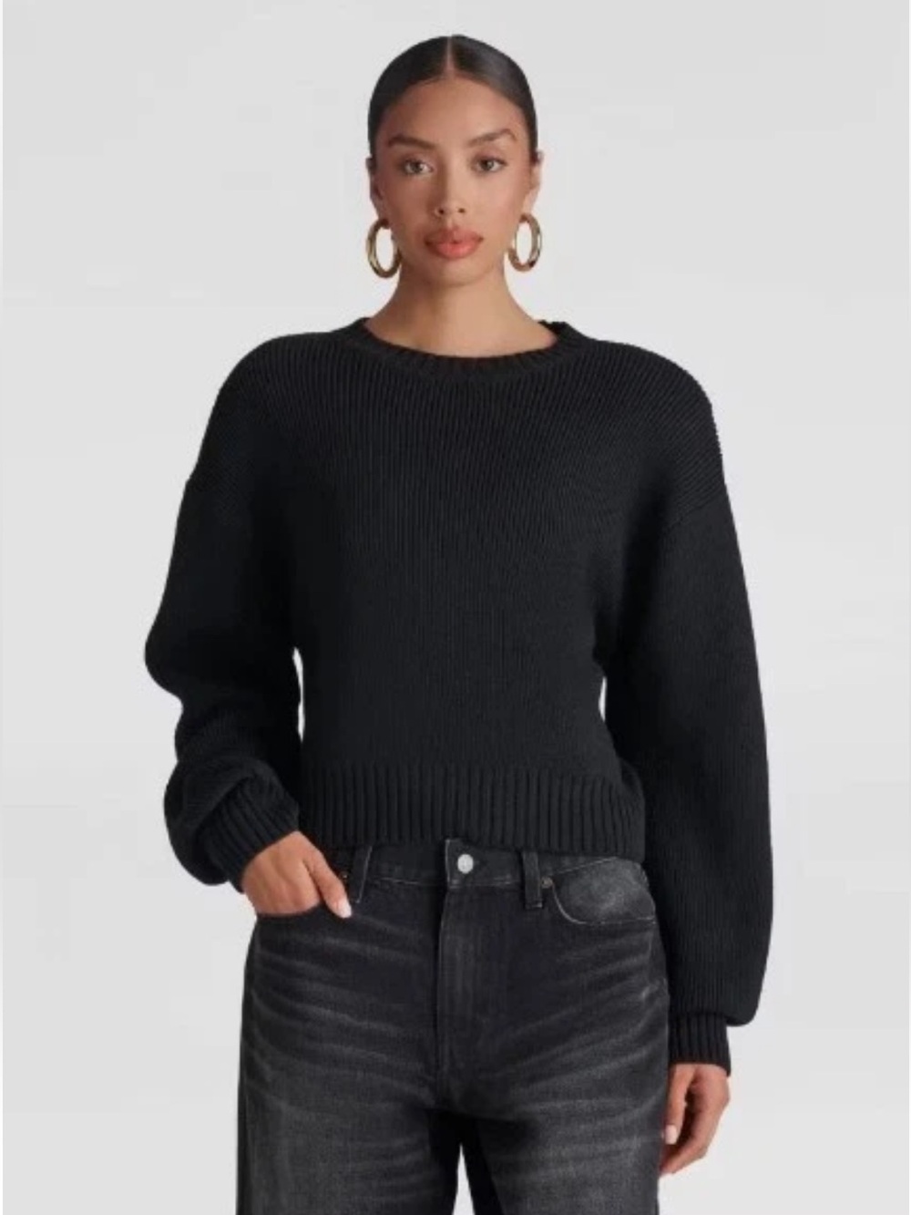 🌻NEW w/tag KBB by KAHLANA The Shoulder Pad Sweater Crew Neck Long Sleeve Size S